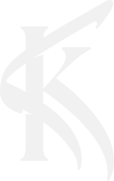 A white letter k on top of a green background.